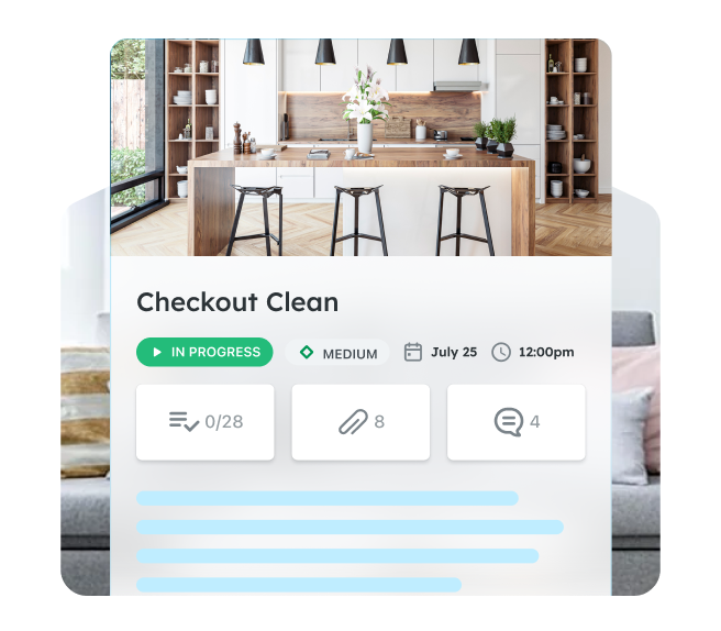 Modern kitchen with task management interface